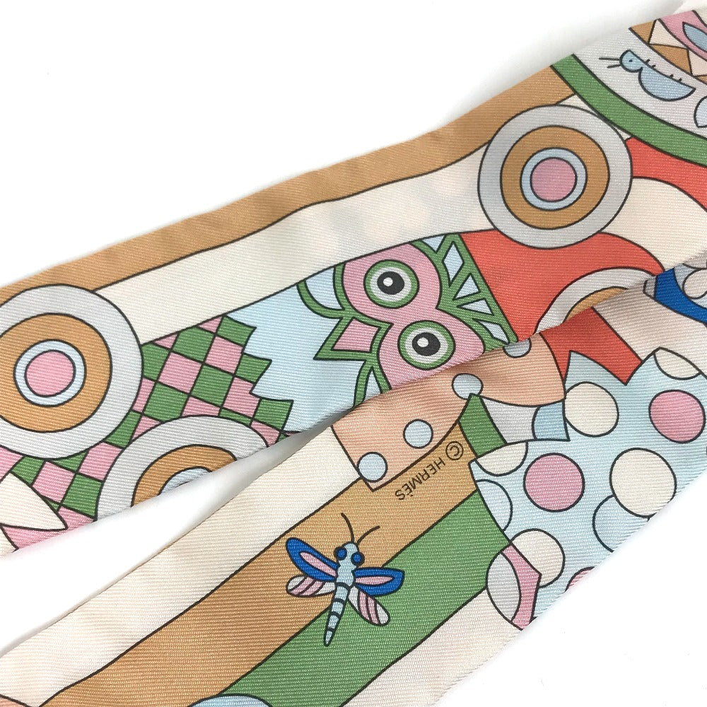 HERMES scarf silk multicolor Les Murmures de la Fort Women Used