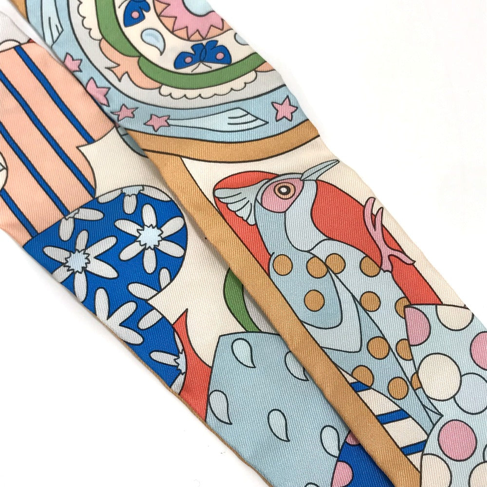 HERMES scarf silk multicolor Les Murmures de la Fort Women Used