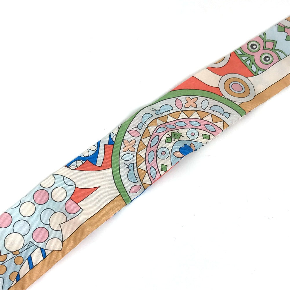 HERMES scarf silk multicolor Les Murmures de la Fort Women Used