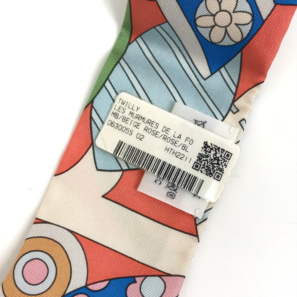 HERMES scarf silk multicolor Les Murmures de la Fort Women Used