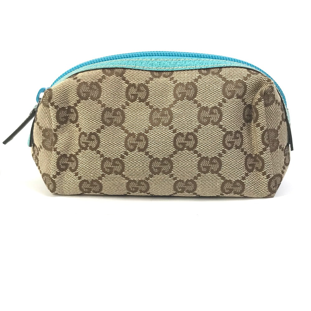 GUCCI Cosmetics Pouch 29596 GG canvas Beige x blue GG