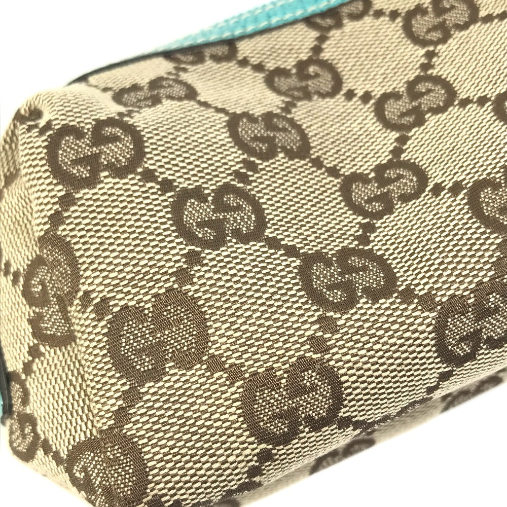 GUCCI Cosmetics Pouch 29596 GG canvas Beige x blue GG