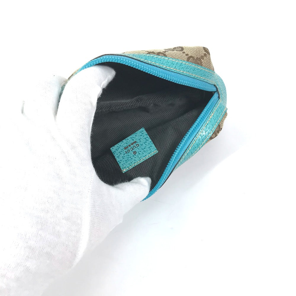 GUCCI Cosmetics Pouch 29596 GG canvas Beige x blue GG