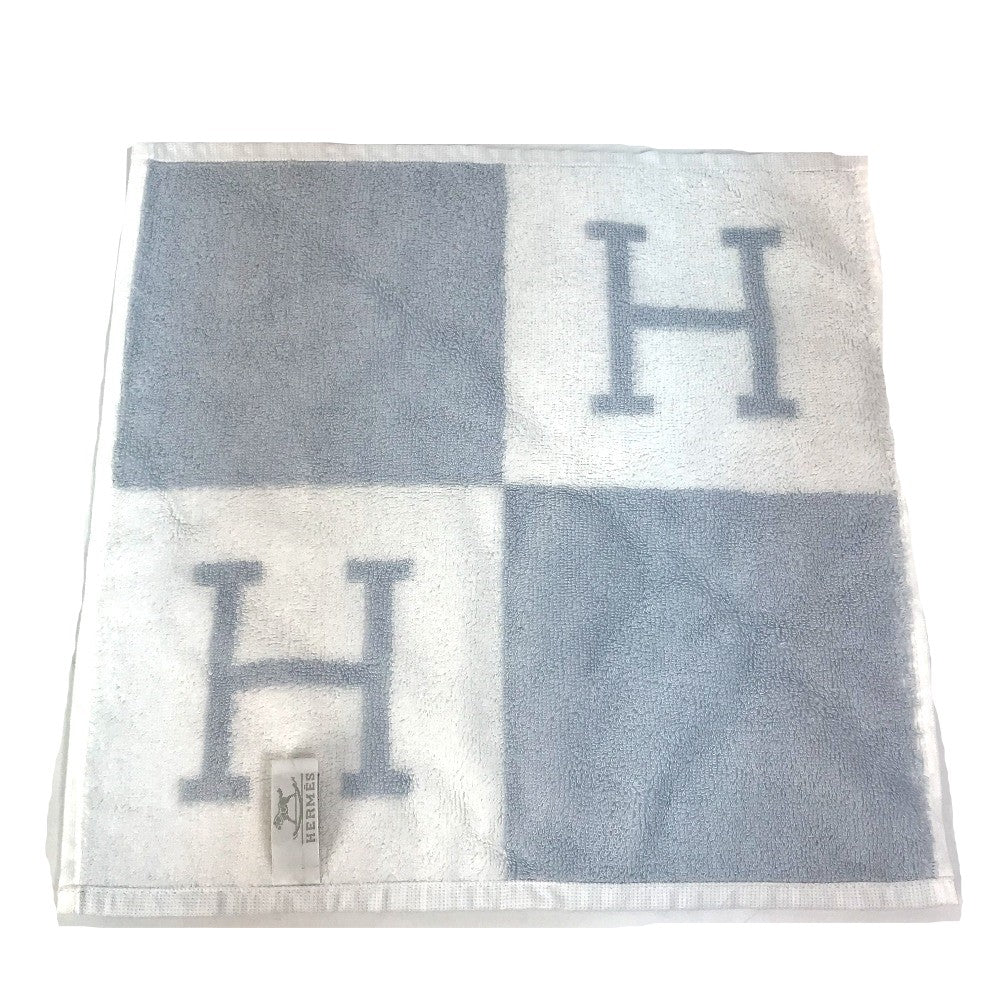 HERMES towel cotton Blue x white H logo Avalon