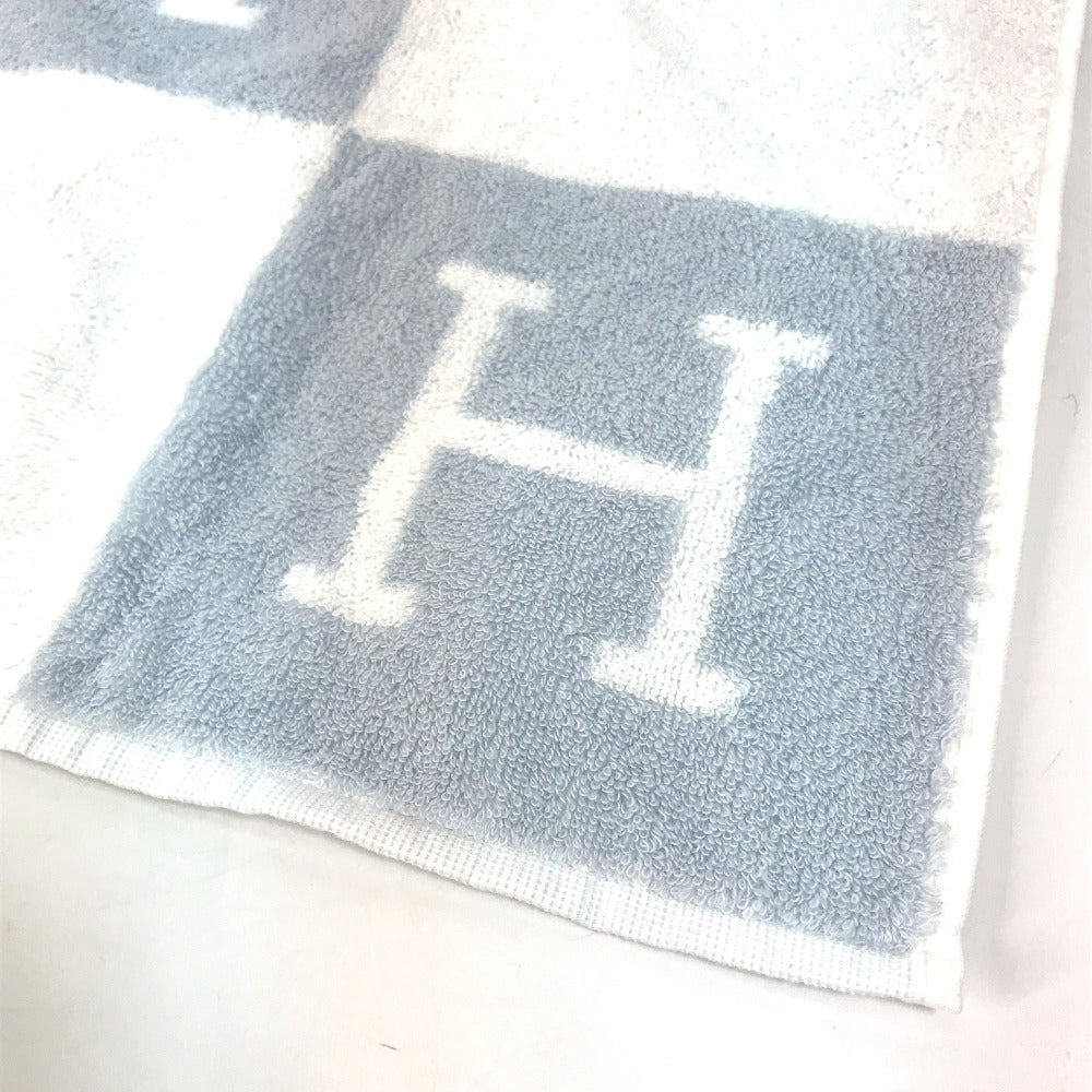 HERMES towel cotton Blue x white H logo Avalon
