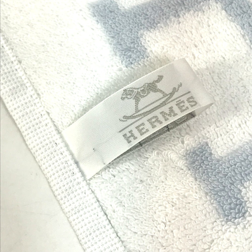 HERMES towel cotton Blue x white H logo Avalon