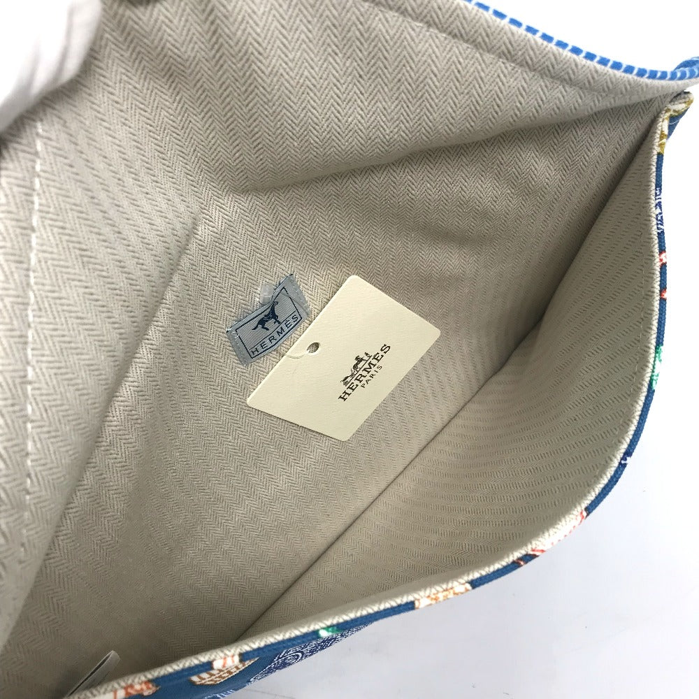 HERMES Pouch cotton blue flat Western Company GM