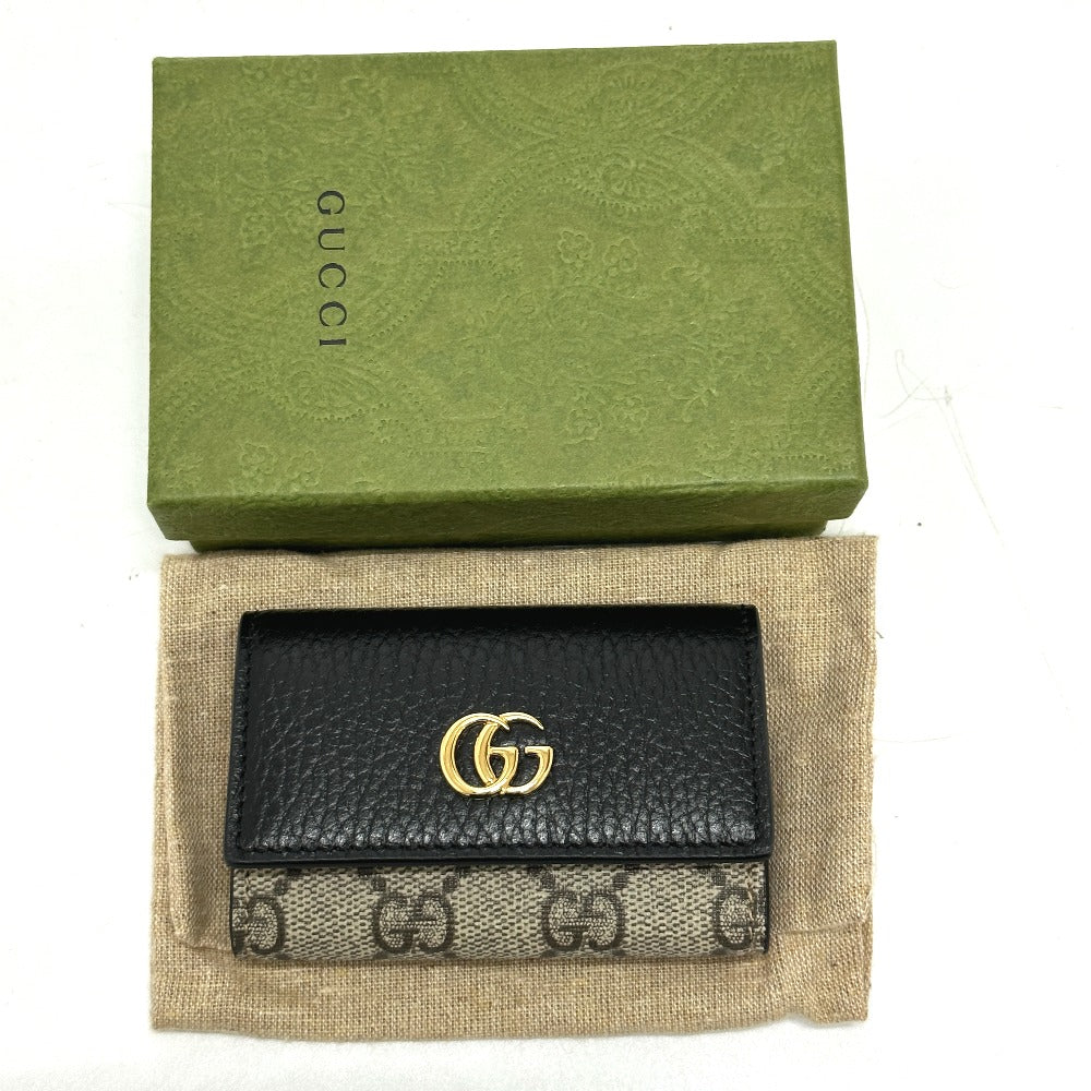 GUCCI Key case Key holder  456118 GG Supreme Canvas beige GG Marmont six hooks Women Used