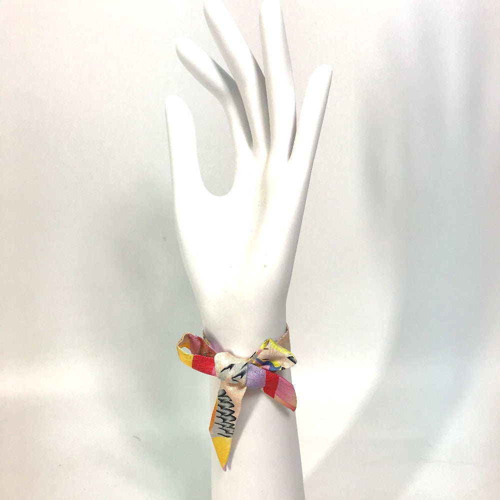 HERMES scarf silk multicolor ALLOVER MARBLE SILK Twilly Doll Women Used