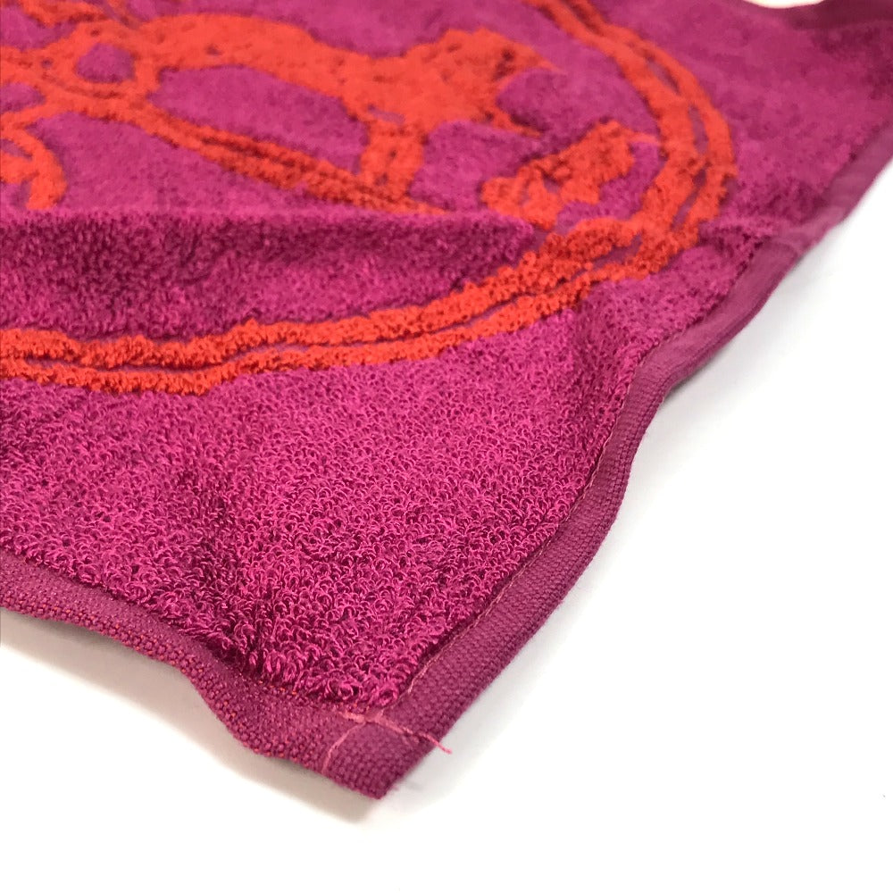 HERMES towel 101761M-02 Cotton, Silk Purple x red H logo logo Horse-drawn carriage