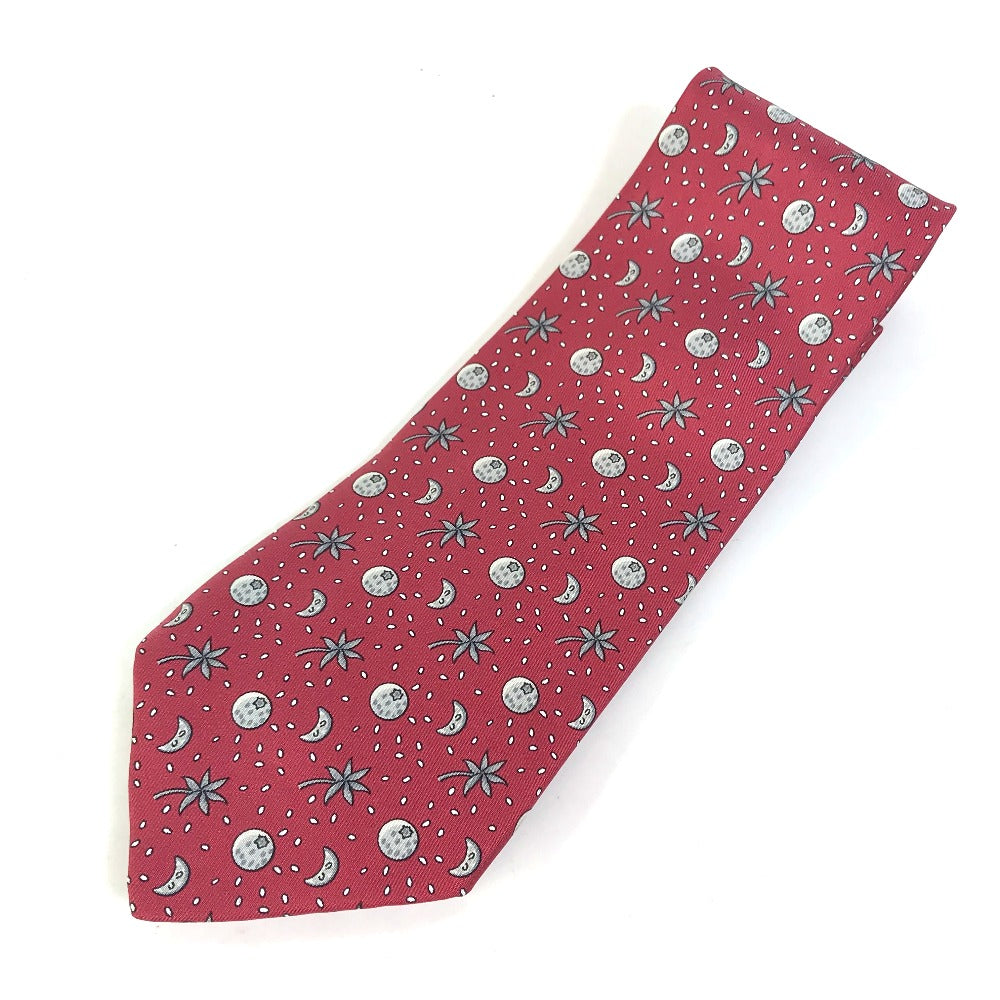 HERMES tie silk Bordeauxtype Moon Overall handle