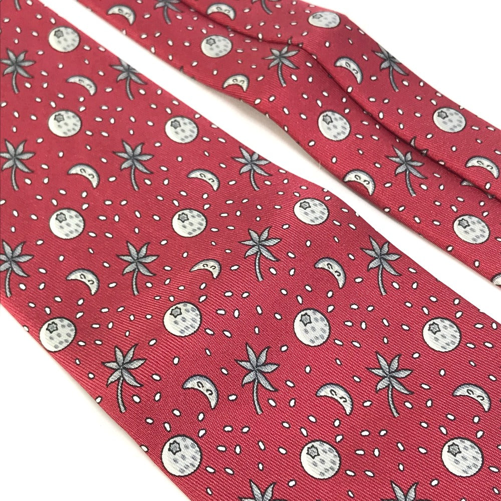 HERMES tie silk Bordeauxtype Moon Overall handle