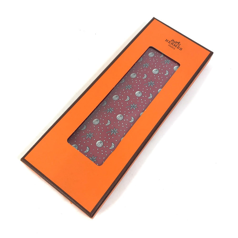 HERMES tie silk Bordeauxtype Moon Overall handle