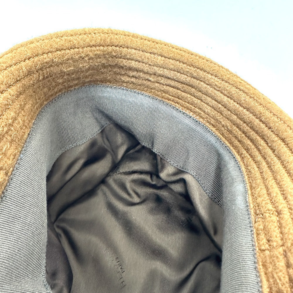 HERMES hat , Camel Brown H logo camel hat Women 57 Used