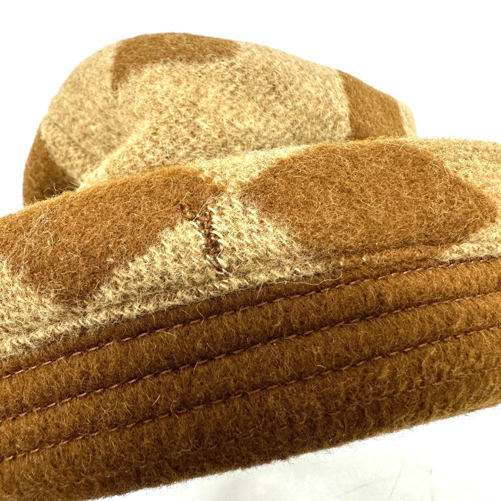 HERMES hat , Camel Brown H logo camel hat Women 57 Used