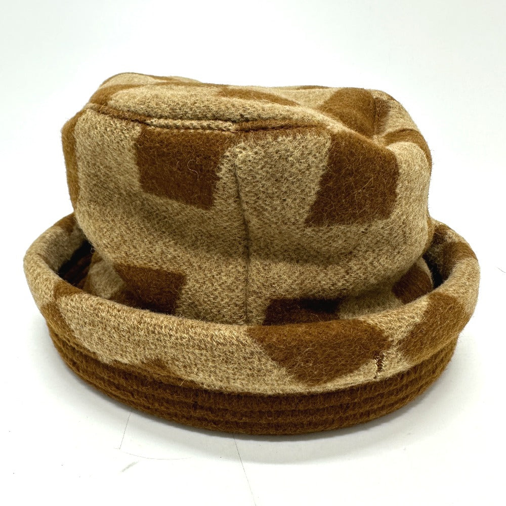 HERMES hat , Camel Brown H logo camel hat Women 57 Used
