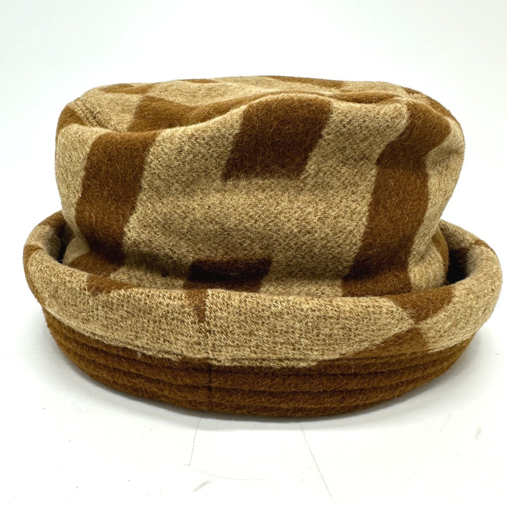 HERMES hat , Camel Brown H logo camel hat Women 57 Used