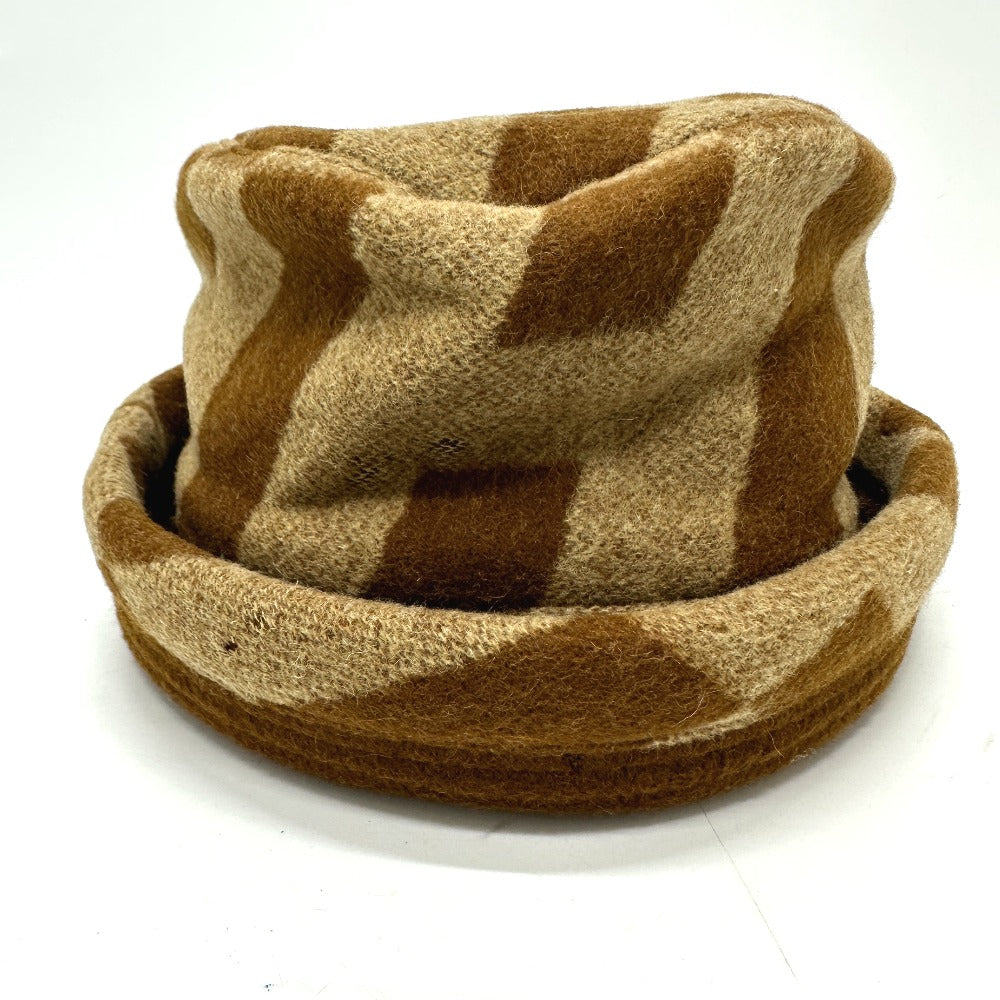 HERMES hat , Camel Brown H logo camel hat Women 57 Used