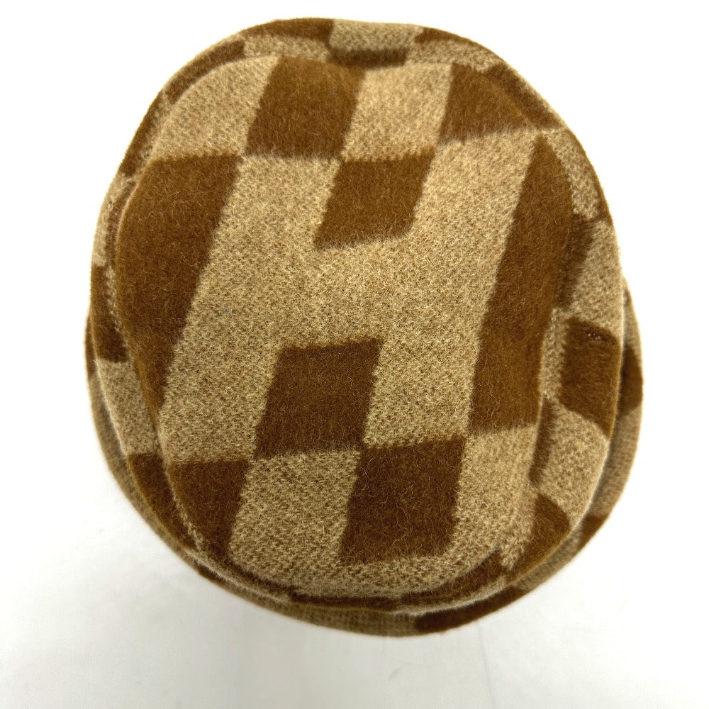 HERMES hat , Camel Brown H logo camel hat Women 57 Used