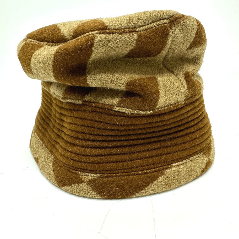 HERMES hat , Camel Brown H logo camel hat Women 57 Used