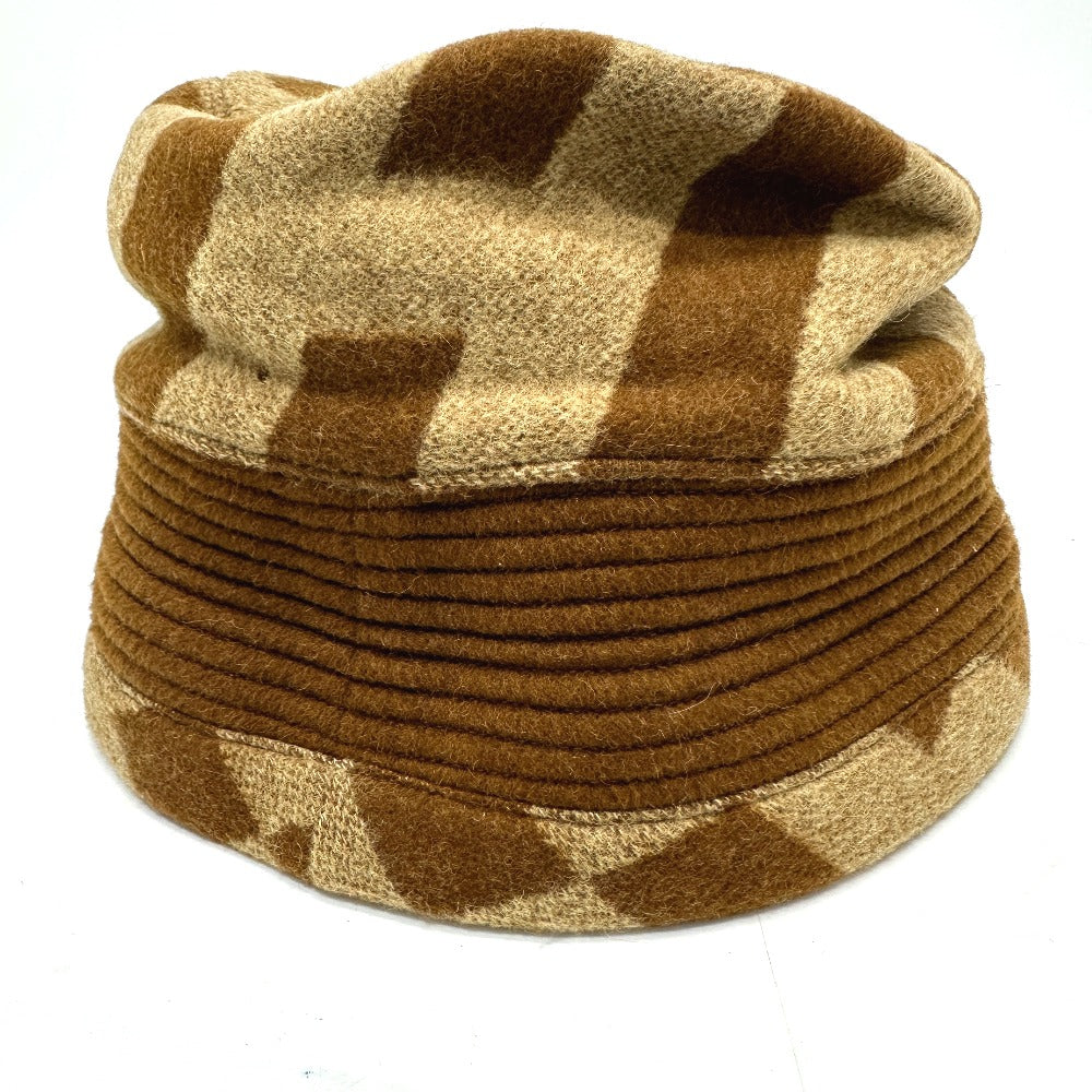 HERMES hat , Camel Brown H logo camel hat Women 57 Used