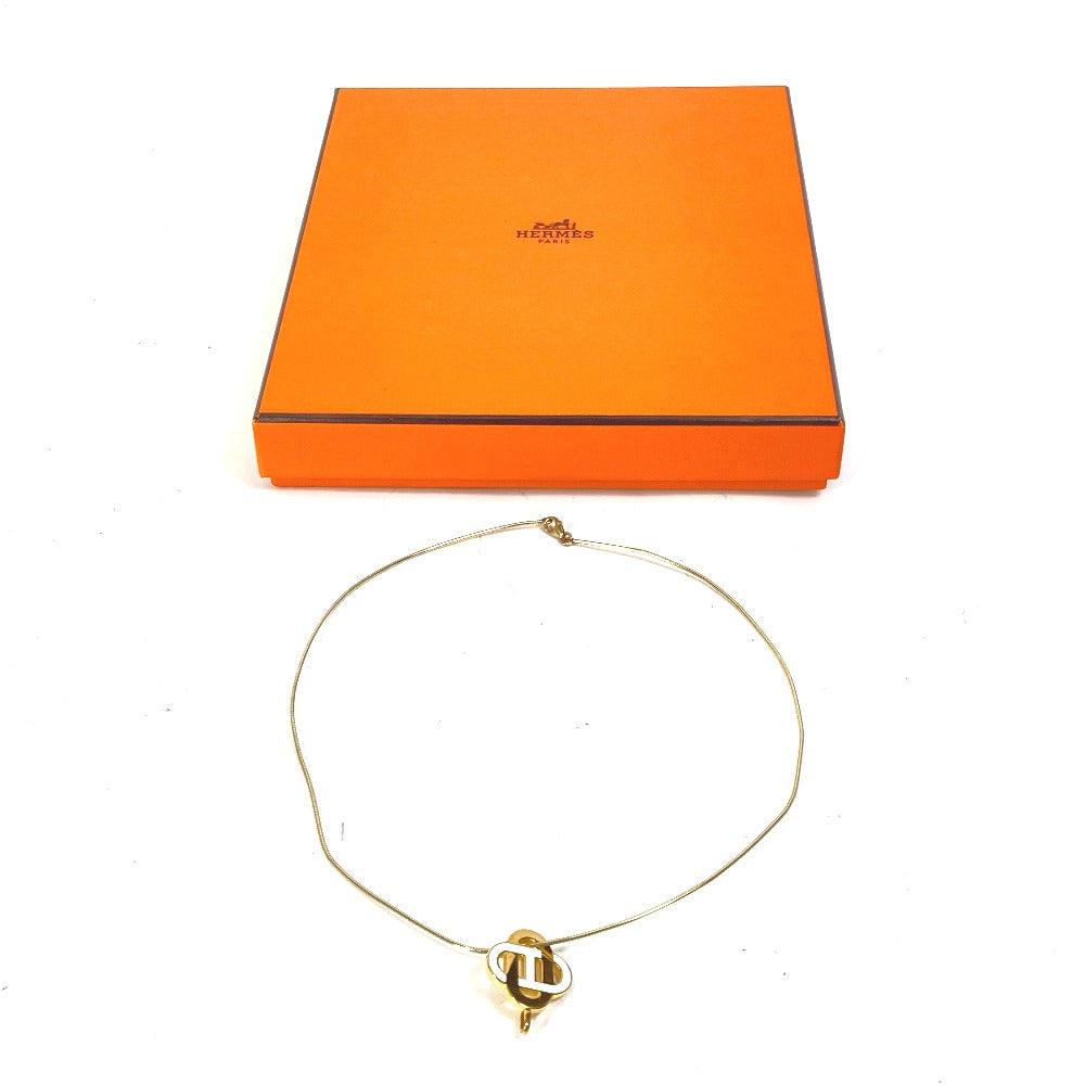 HERMES Necklace SV925 gold Chene Dunkle Isatis to Saint Colori Women Used
