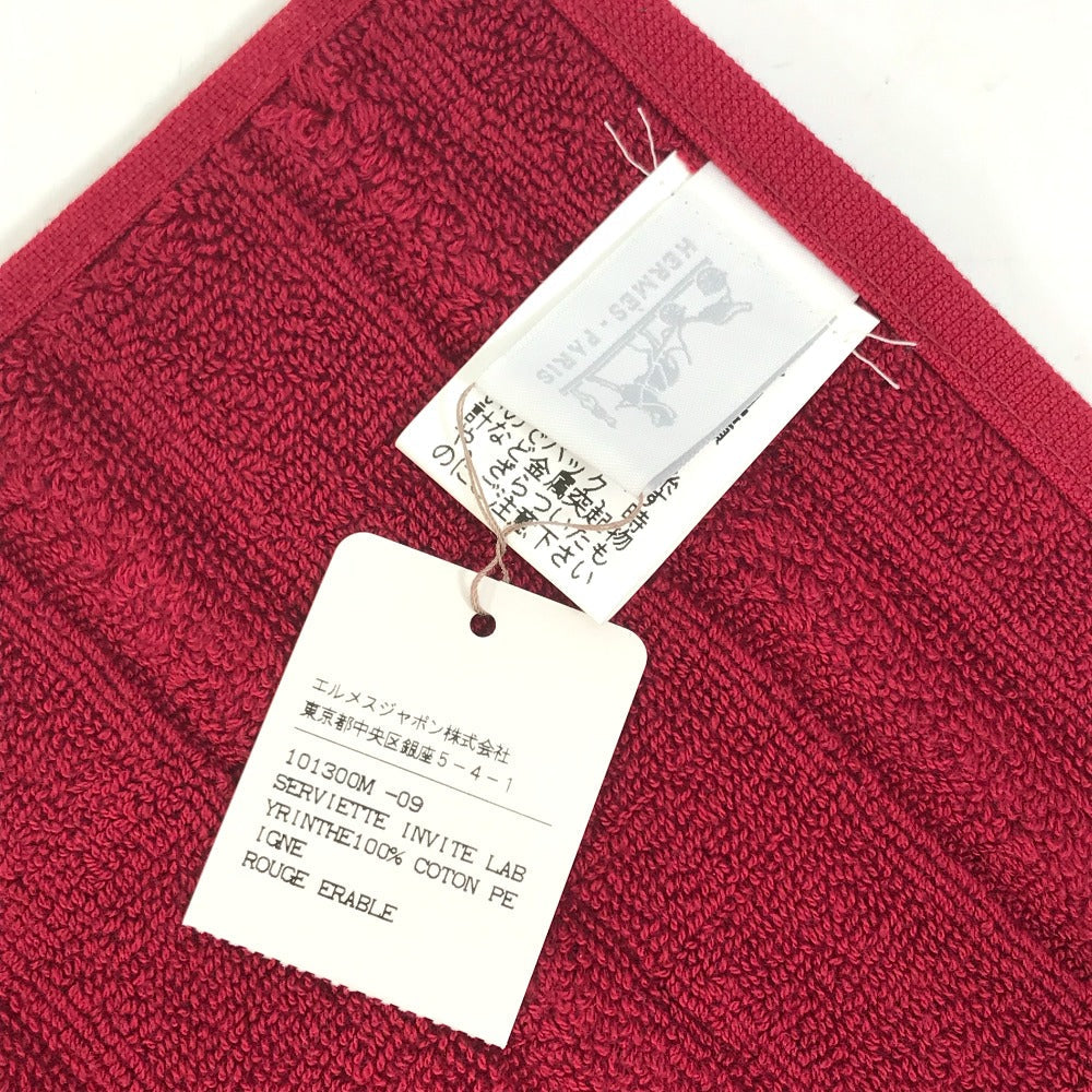 HERMES towel 101300M-09 cotton Red H logo labyrinth