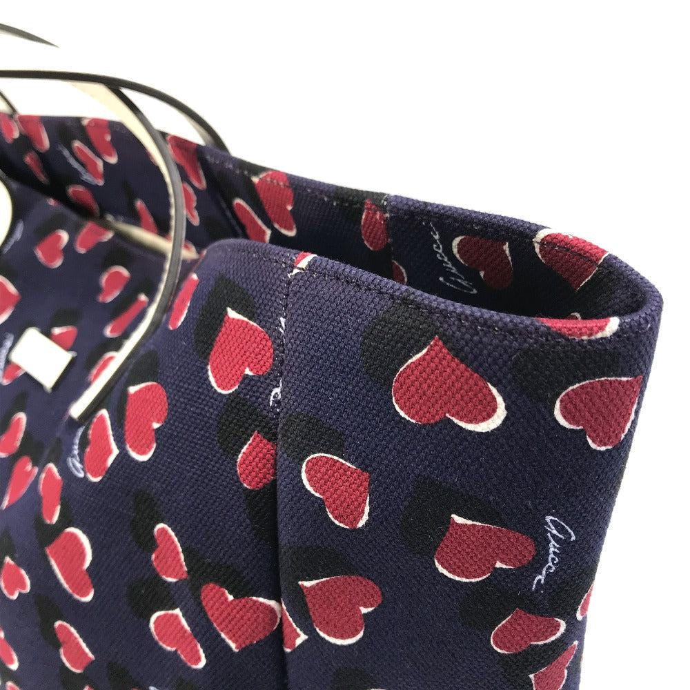 GUCCI Tote Bag 282439  Canvas / leather Navy heart Women Used