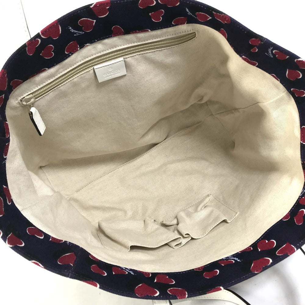 GUCCI Tote Bag 282439  Canvas / leather Navy heart Women Used