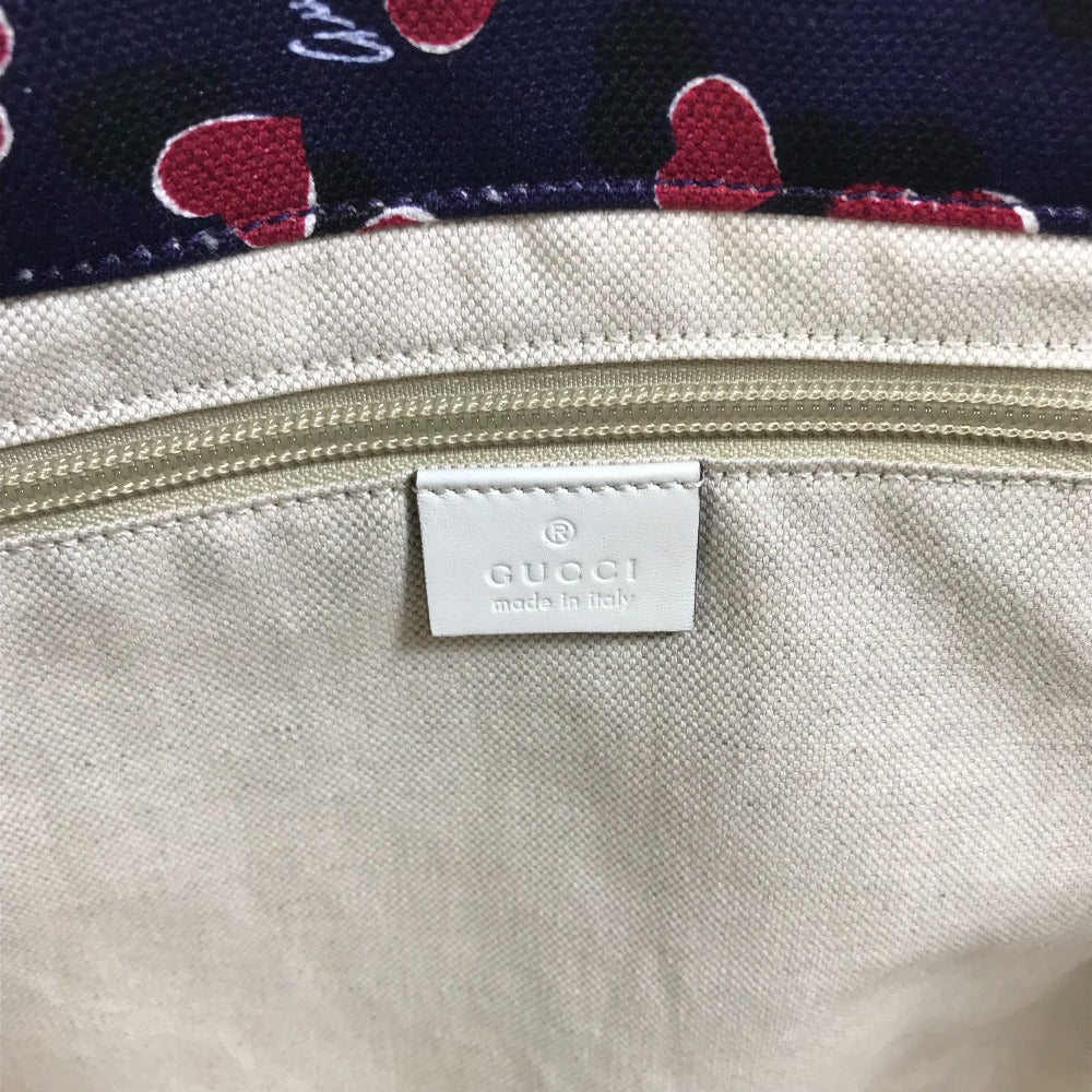 GUCCI Tote Bag 282439  Canvas / leather Navy heart Women Used
