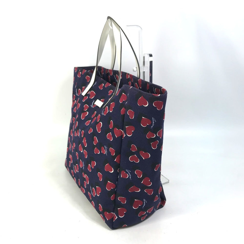 GUCCI Tote Bag 282439  Canvas / leather Navy heart Women Used