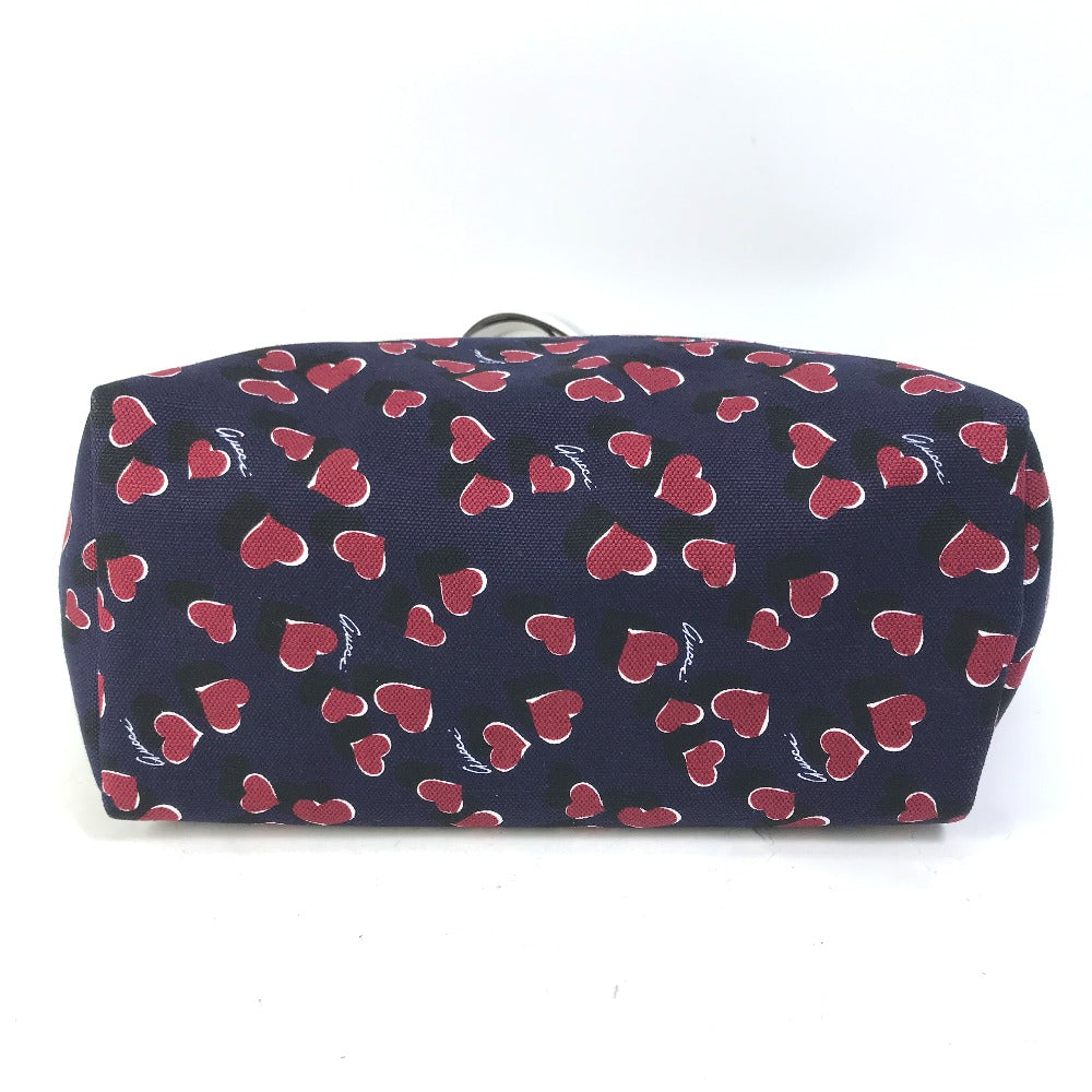 GUCCI Tote Bag 282439  Canvas / leather Navy heart Women Used