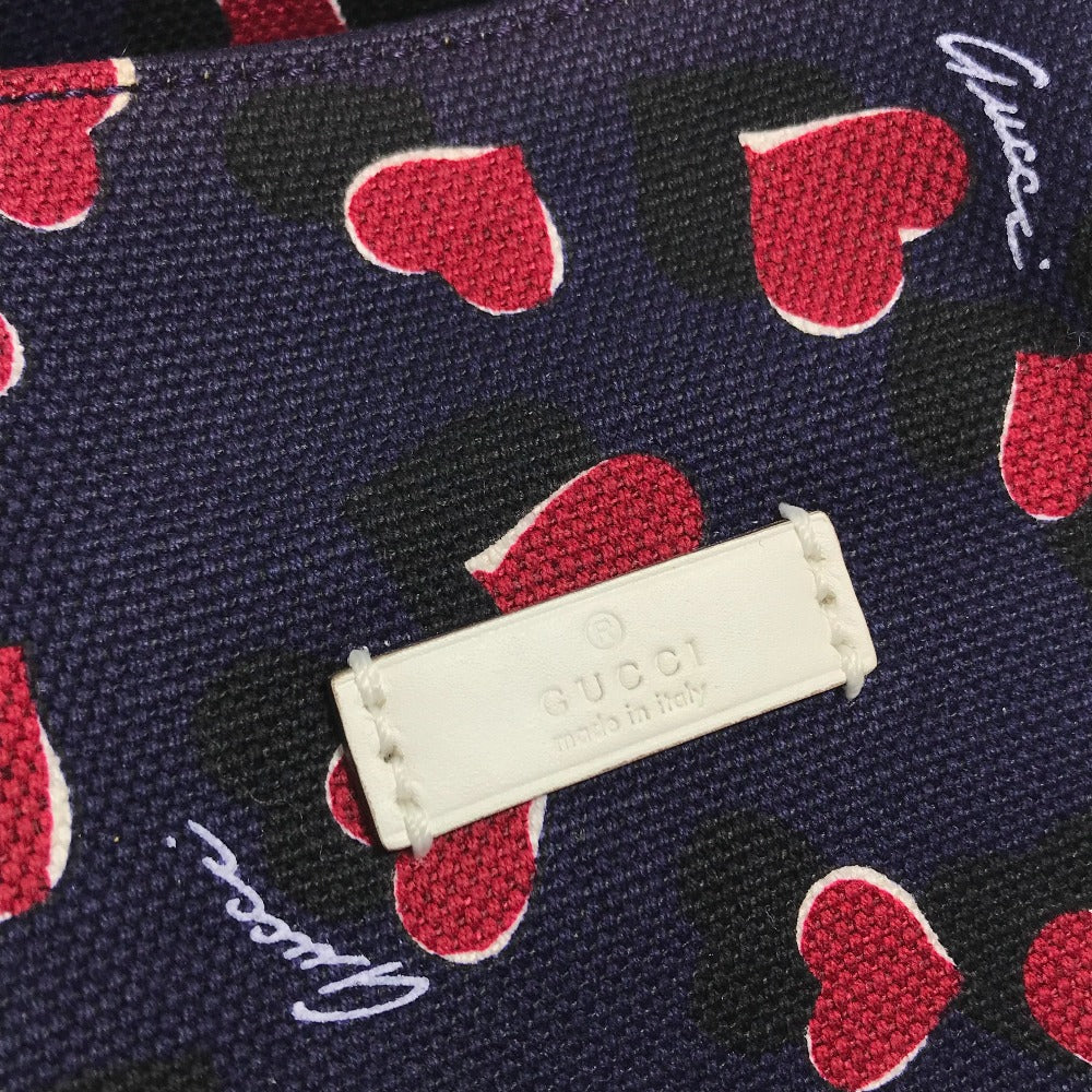 GUCCI Tote Bag 282439  Canvas / leather Navy heart Women Used