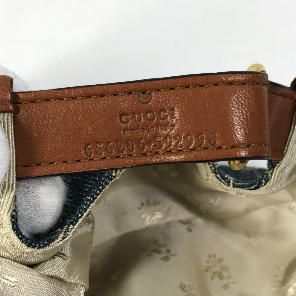 GUCCI cap 656206 GG canvas Navy denim GG logo Women(Unisex) M 58cm Used