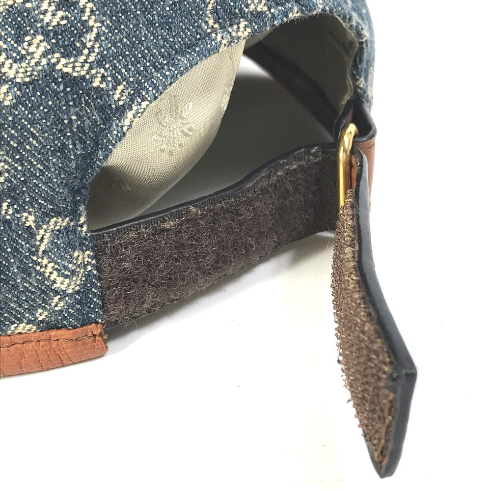 GUCCI cap 656206 GG canvas Navy denim GG logo Women(Unisex) M 58cm Used
