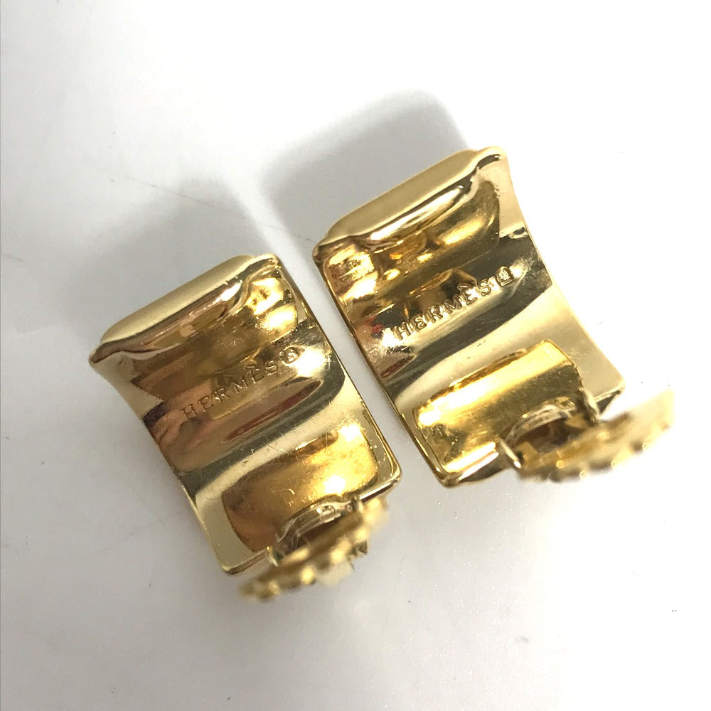 HERMES Earring Gold Plated green Accessories Emile Women Used