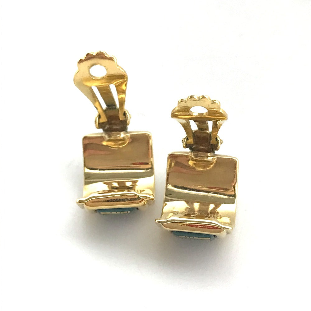 HERMES Earring Gold Plated green Accessories Emile Women Used