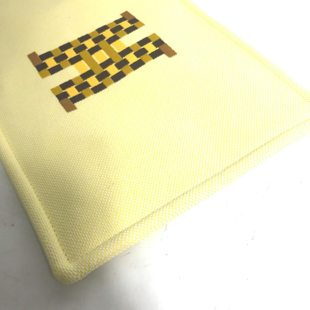 HERMES Pouch Tower ash yellow Makeup pouch Cosmetics Pouch H tissage Women(Unisex) Used