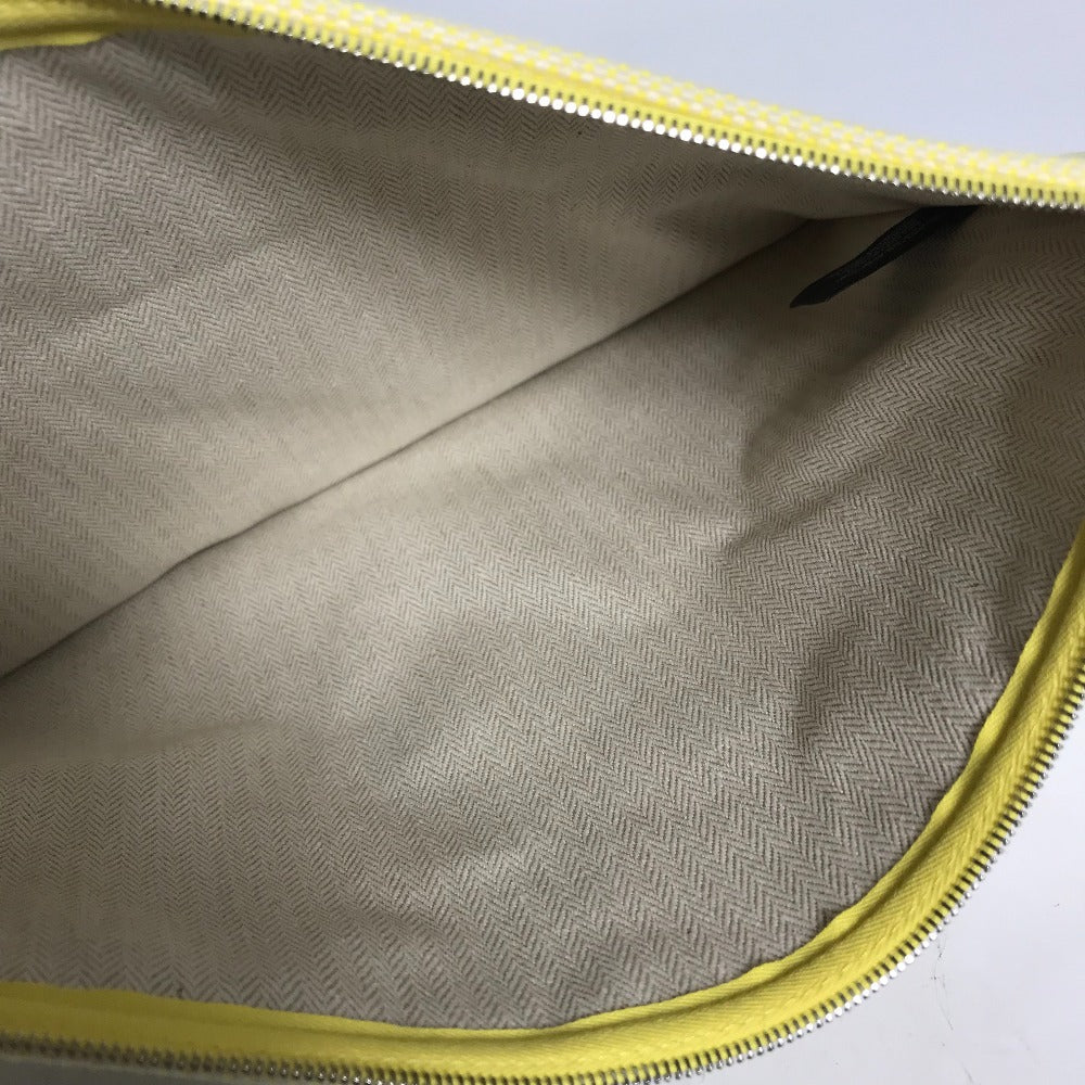 HERMES Pouch Tower ash yellow Makeup pouch Cosmetics Pouch H tissage Women(Unisex) Used