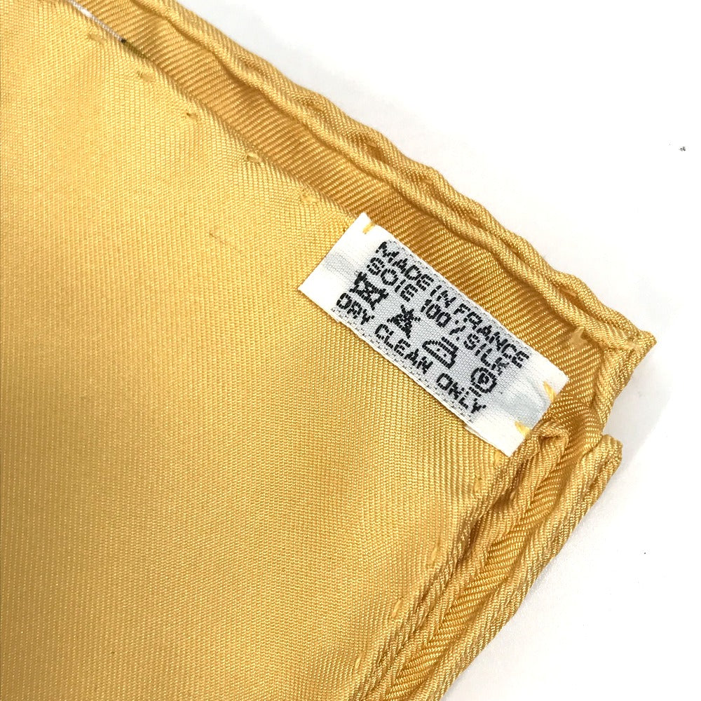 HERMES scarf silk yellow Doigts de Fee Fairy finger Women Used