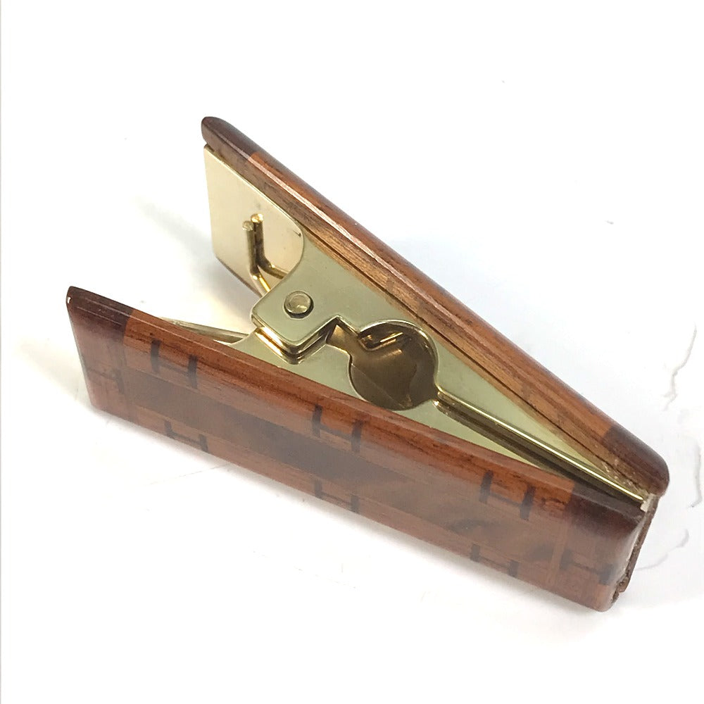 HERMES Other stationery Wood, Metal Brown paper clip H logo