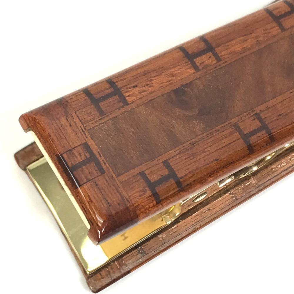 HERMES Other stationery Wood, Metal Brown paper clip H logo