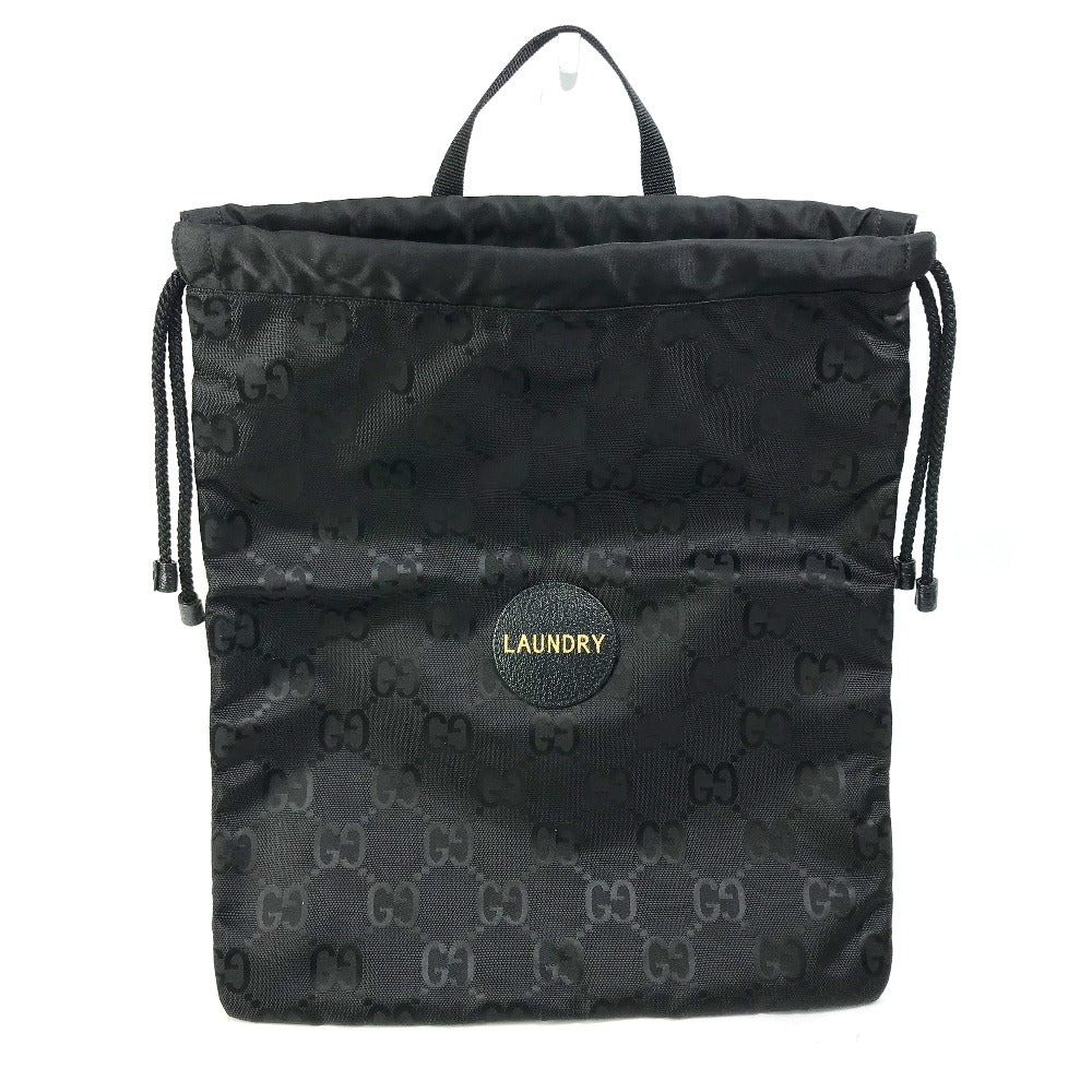 GUCCI Handbag 674247 Nylon black GG laundry bag unisex(Unisex) Used