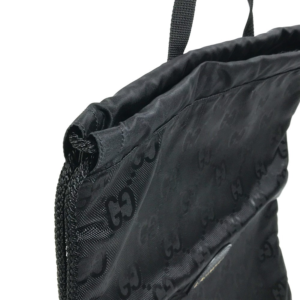 GUCCI Handbag 674247 Nylon black GG laundry bag unisex(Unisex) Used