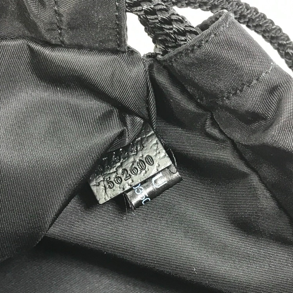 GUCCI Handbag 674247 Nylon black GG laundry bag unisex(Unisex) Used