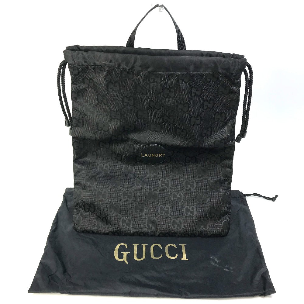 GUCCI Handbag 674247 Nylon black GG laundry bag unisex(Unisex) Used