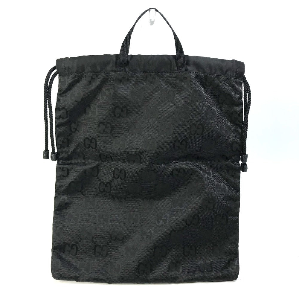 GUCCI Handbag 674247 Nylon black GG laundry bag unisex(Unisex) Used