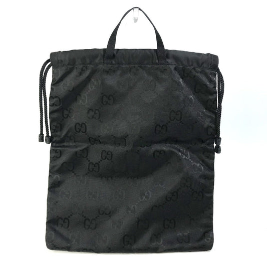 GUCCI Handbag 674247 Nylon black GG laundry bag unisex(Unisex) Used