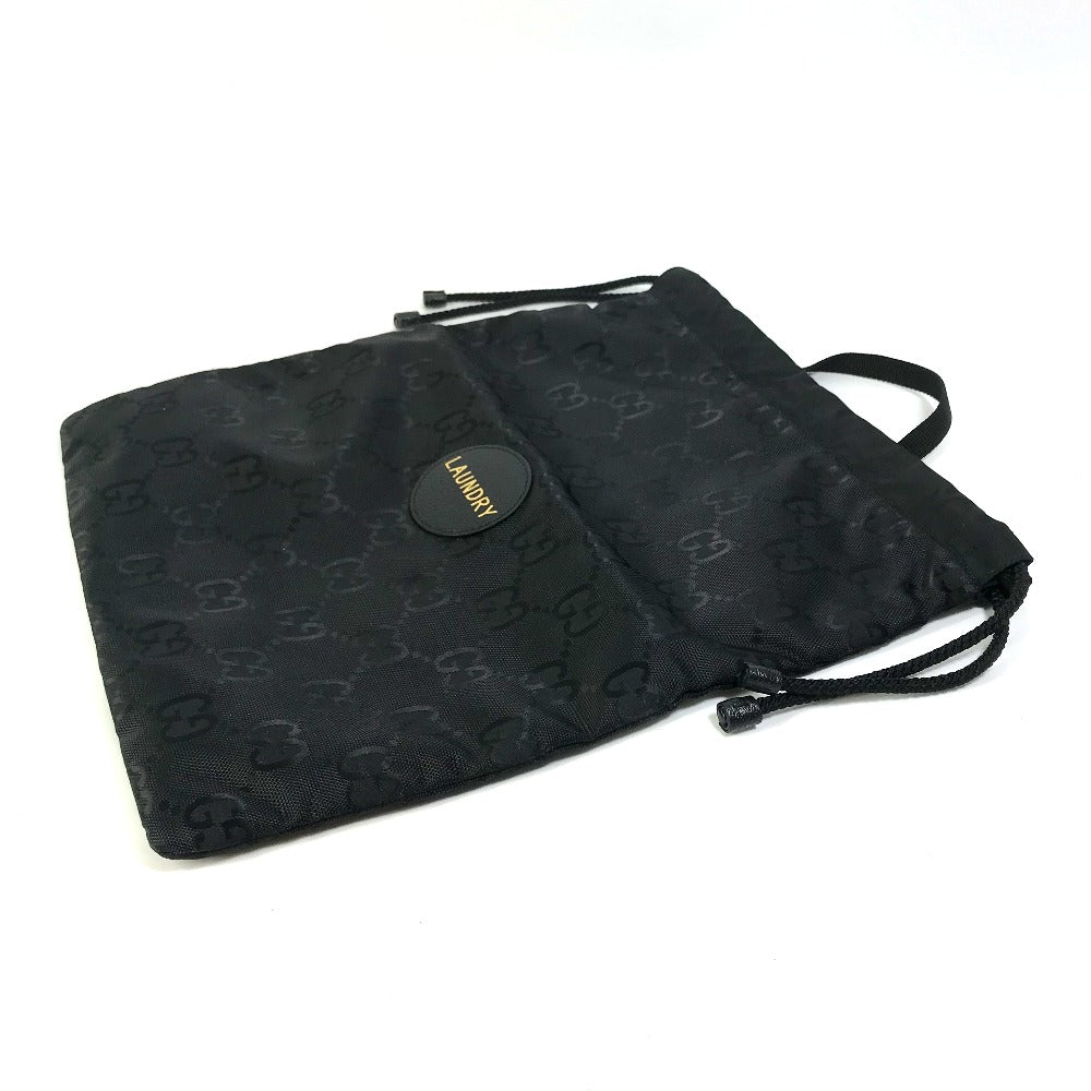 GUCCI Handbag 674247 Nylon black GG laundry bag unisex(Unisex) Used