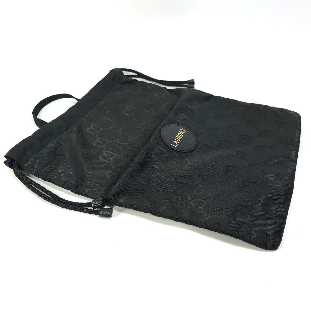 GUCCI Handbag 674247 Nylon black GG laundry bag unisex(Unisex) Used